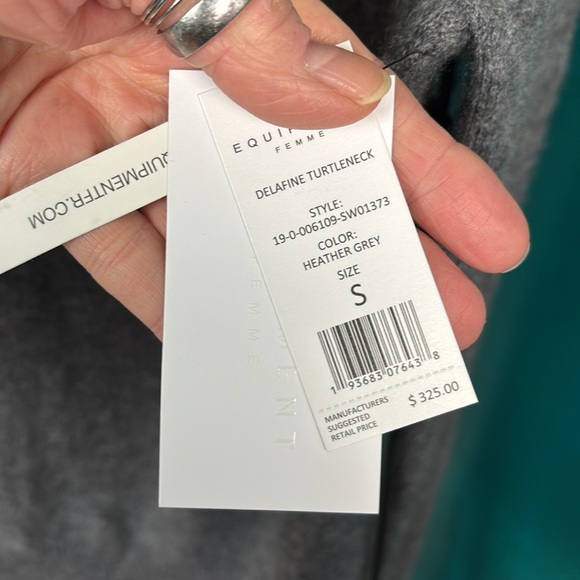 Equipment cashmere sweater size S turtleneck heather grey Delafine NWT - Picture 5 of 8